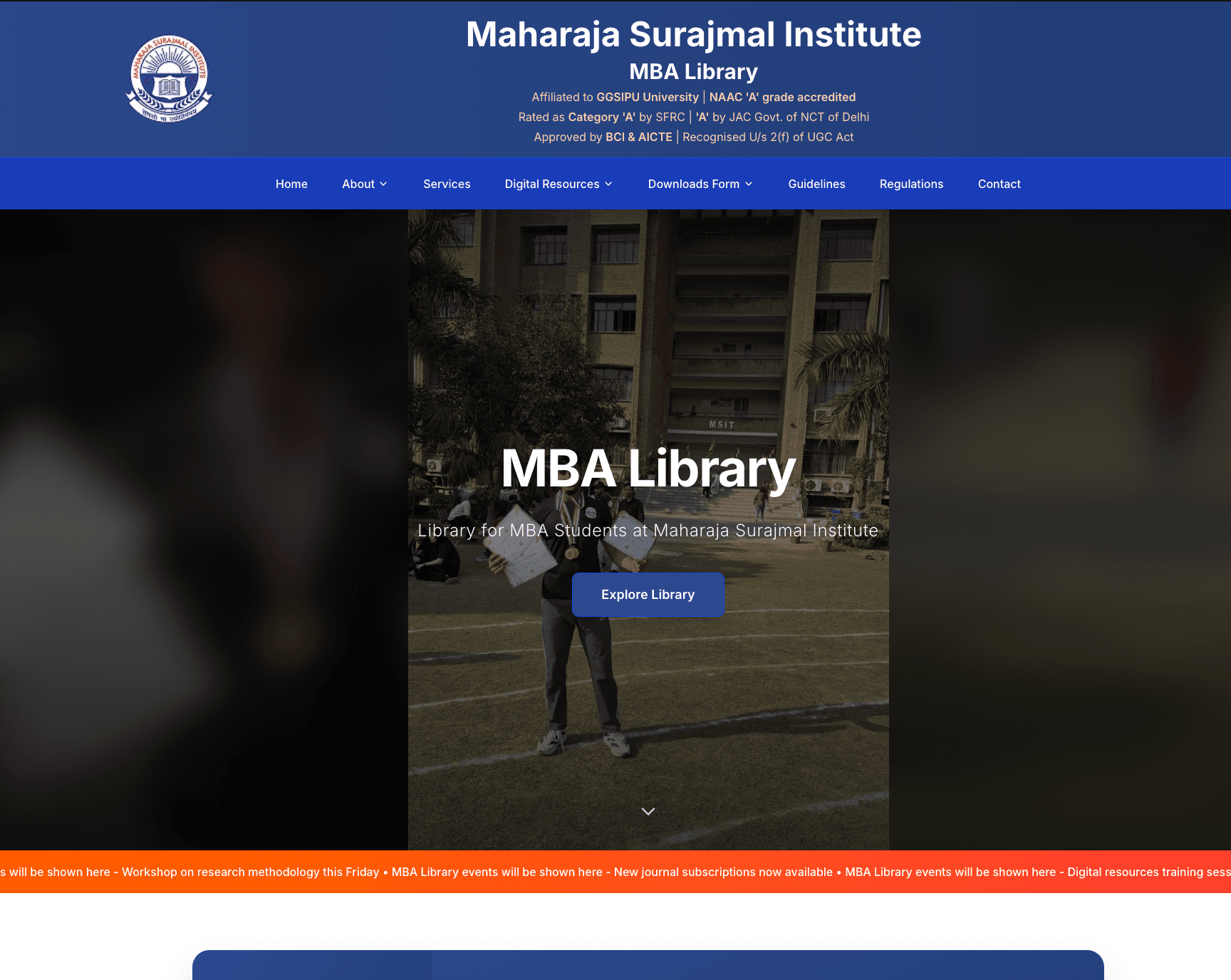 MBA Library – Maharaja Surajmal Institute